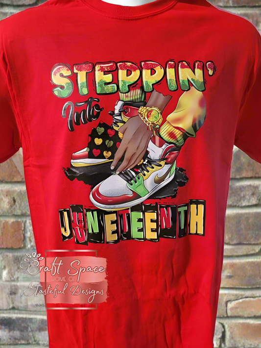 Stepping into Juneteenth | Male Tee | Juneteenth T-shirt